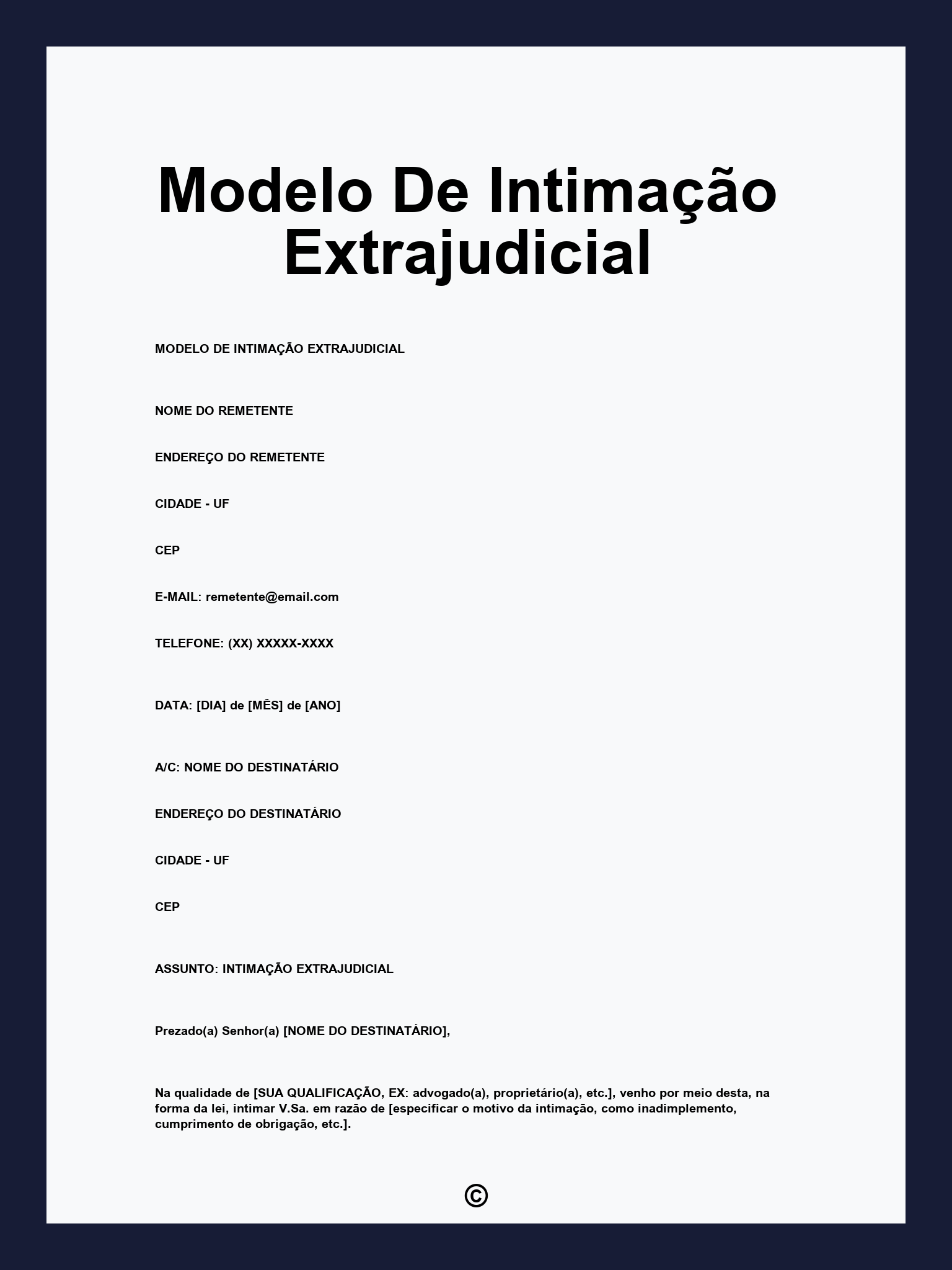 Modelo De Intimação Extrajudicial
