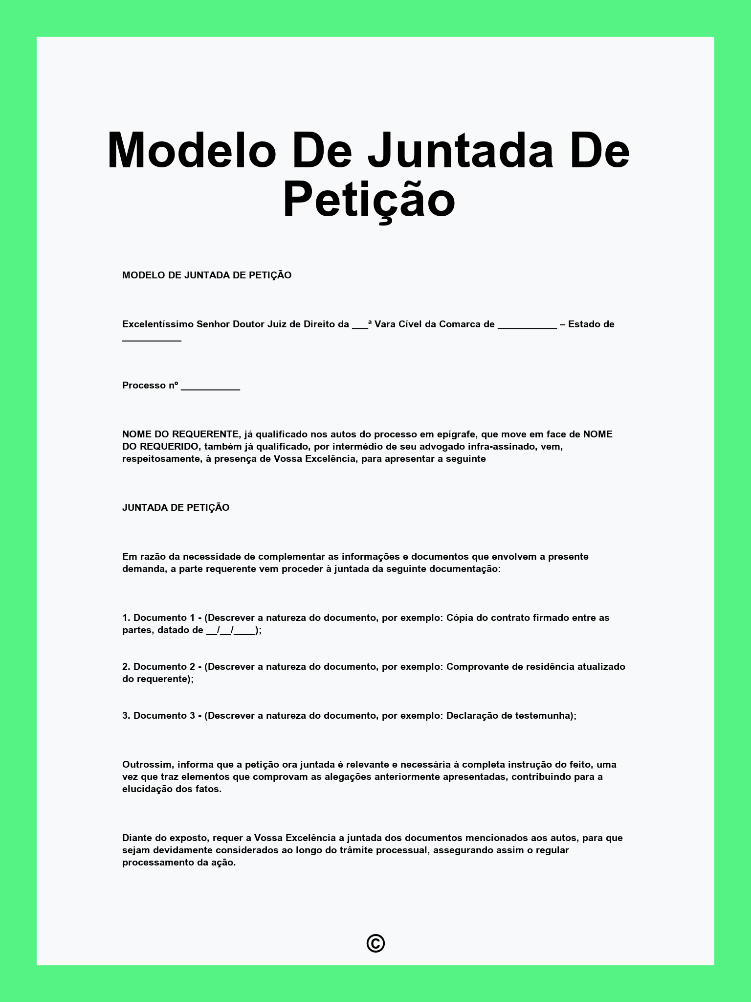 Modelo De Juntada De Petição