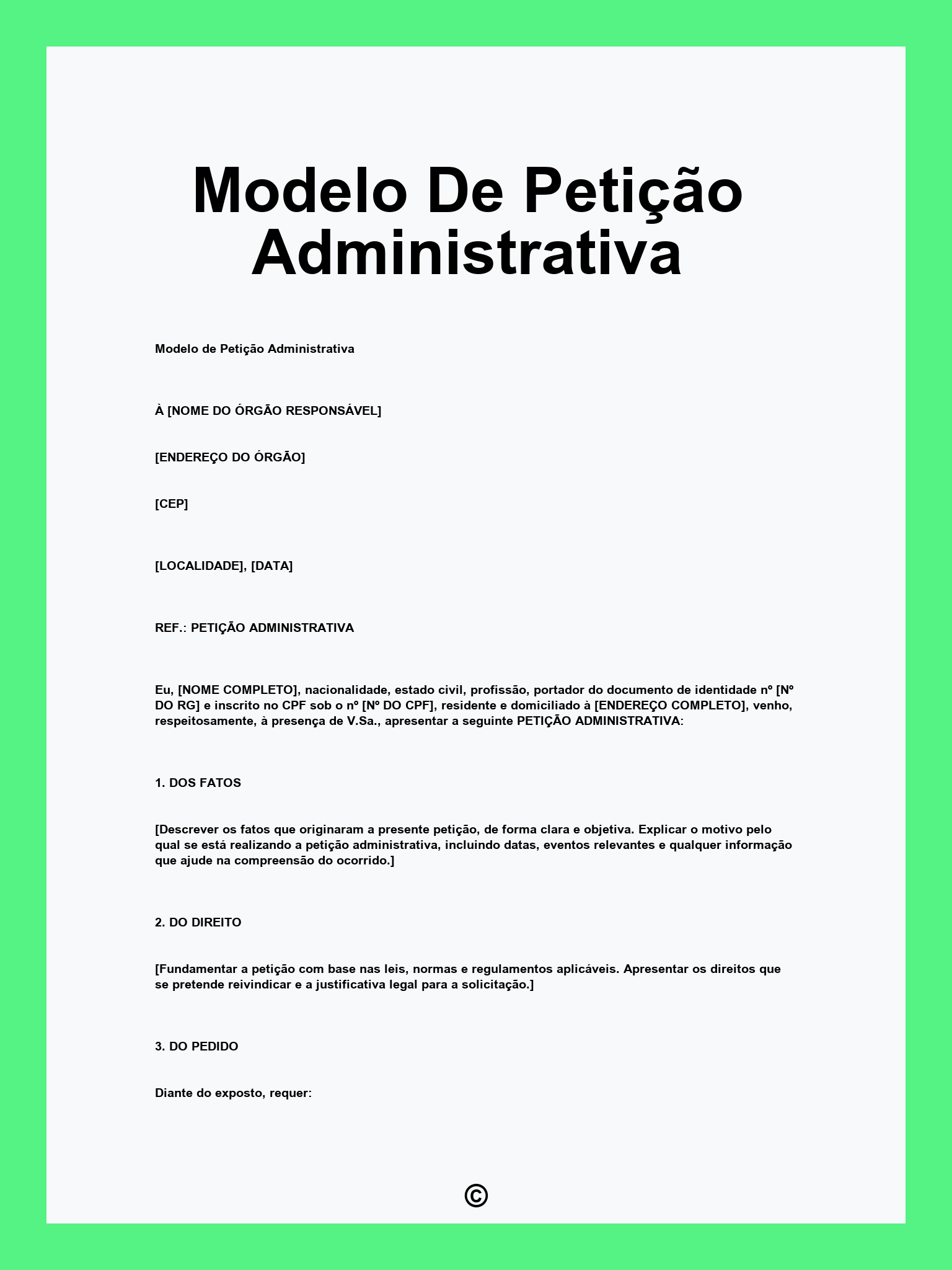 Modelo De Petição Administrativa