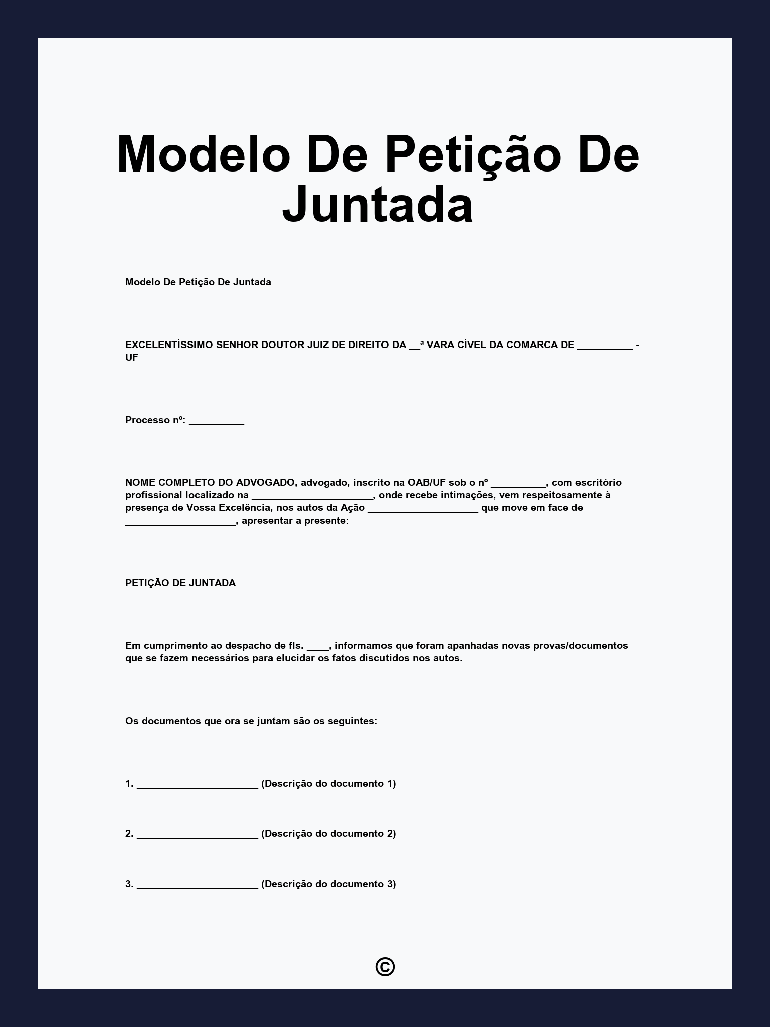 Modelo De Petição De Juntada