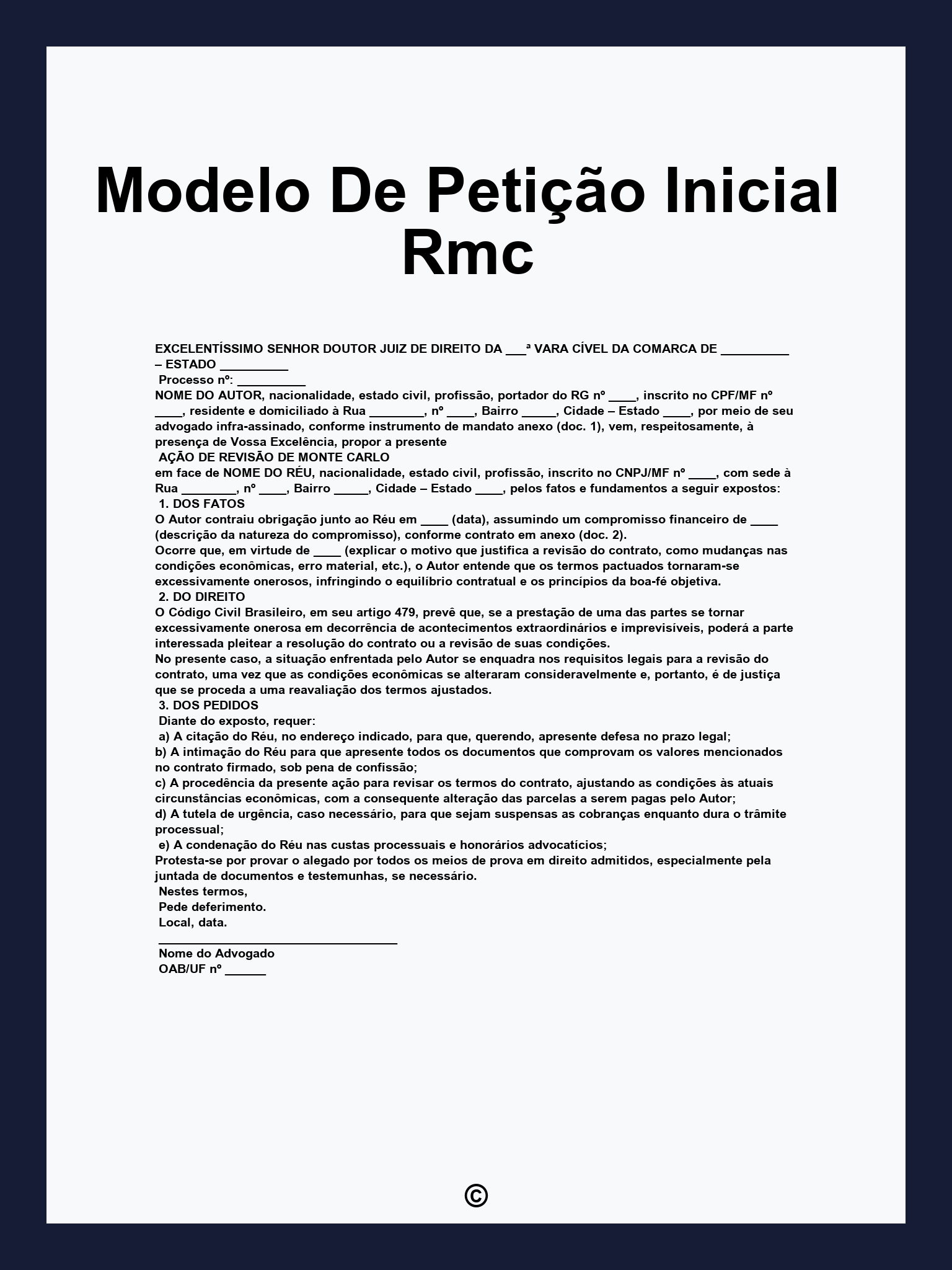 Modelo De Petição Inicial Rmc