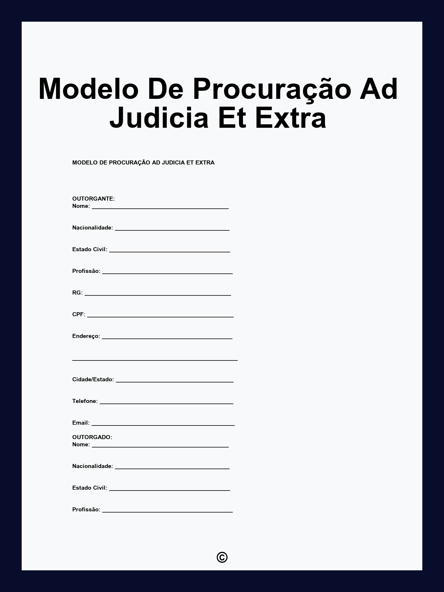 Modelo De Procuração Ad Judicia Et Extra