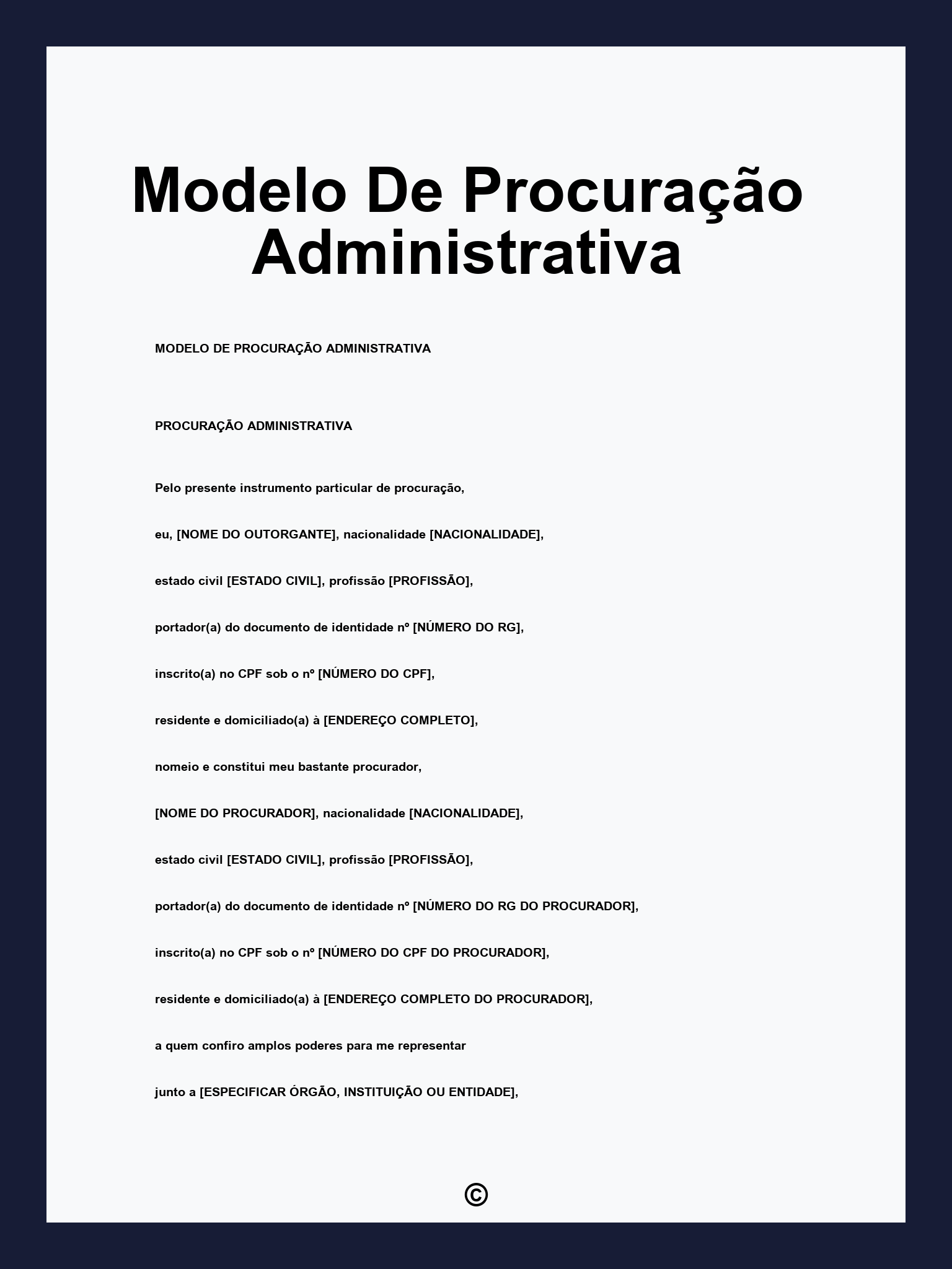 Modelo De Procuração Administrativa