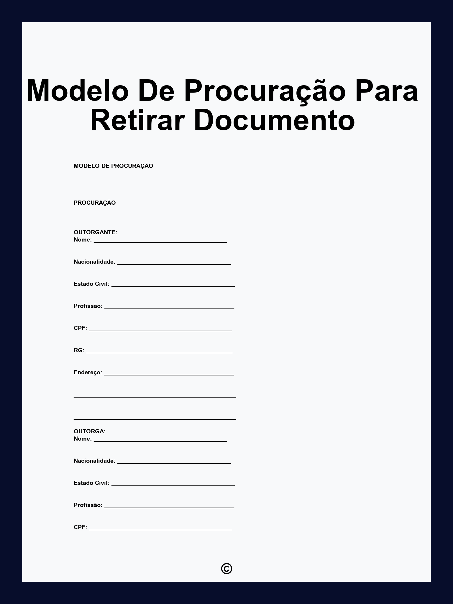 Modelo De Procuração Para Retirar Documento