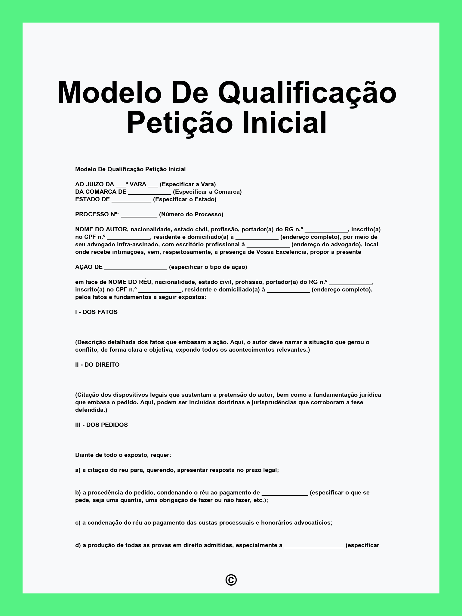 Modelo De Qualificação Petição Inicial
