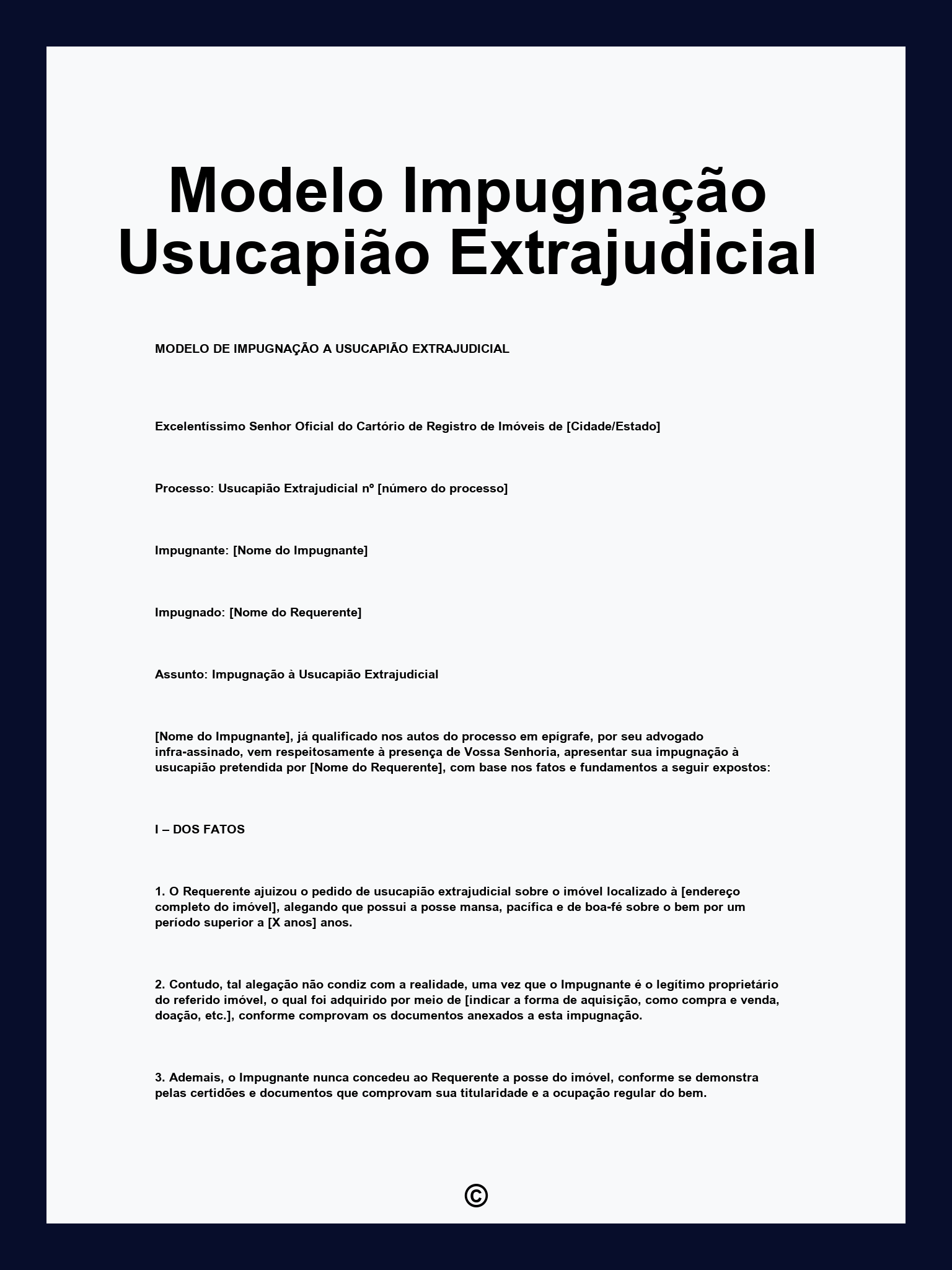 Modelo Impugnação Usucapião Extrajudicial
