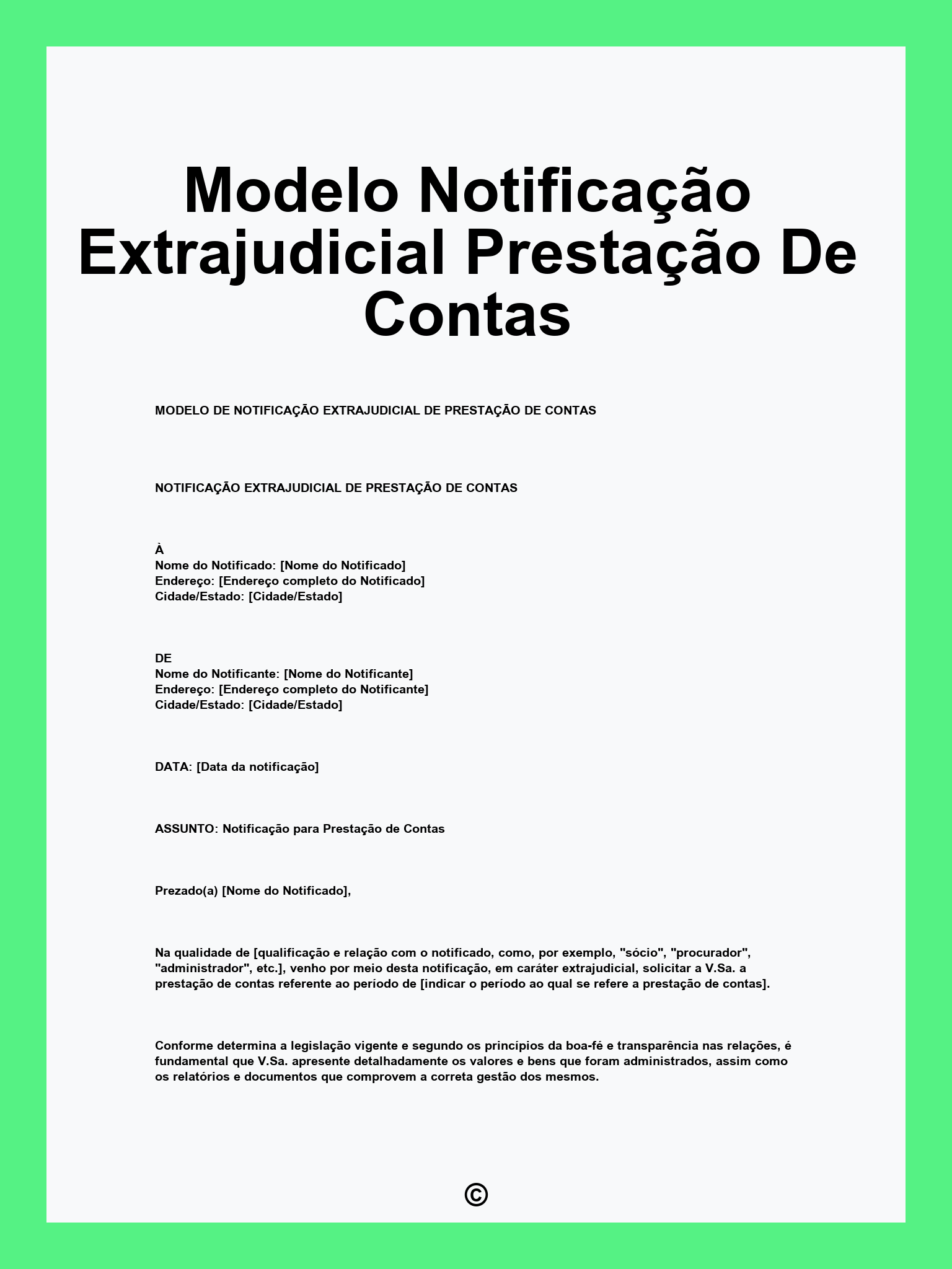 Modelo Notificação Extrajudicial Prestação De Contas