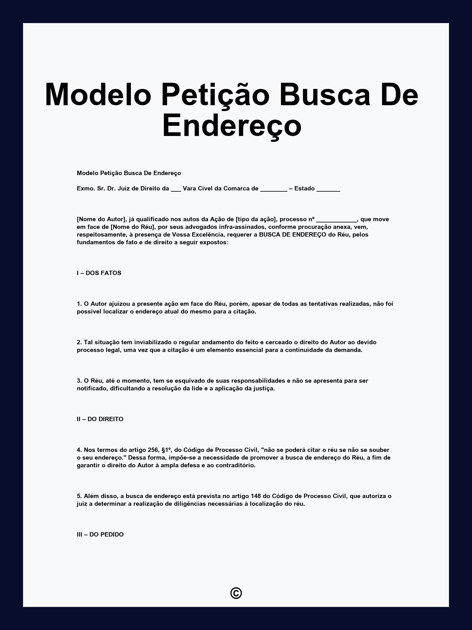 Modelo Petição Busca De Endereço