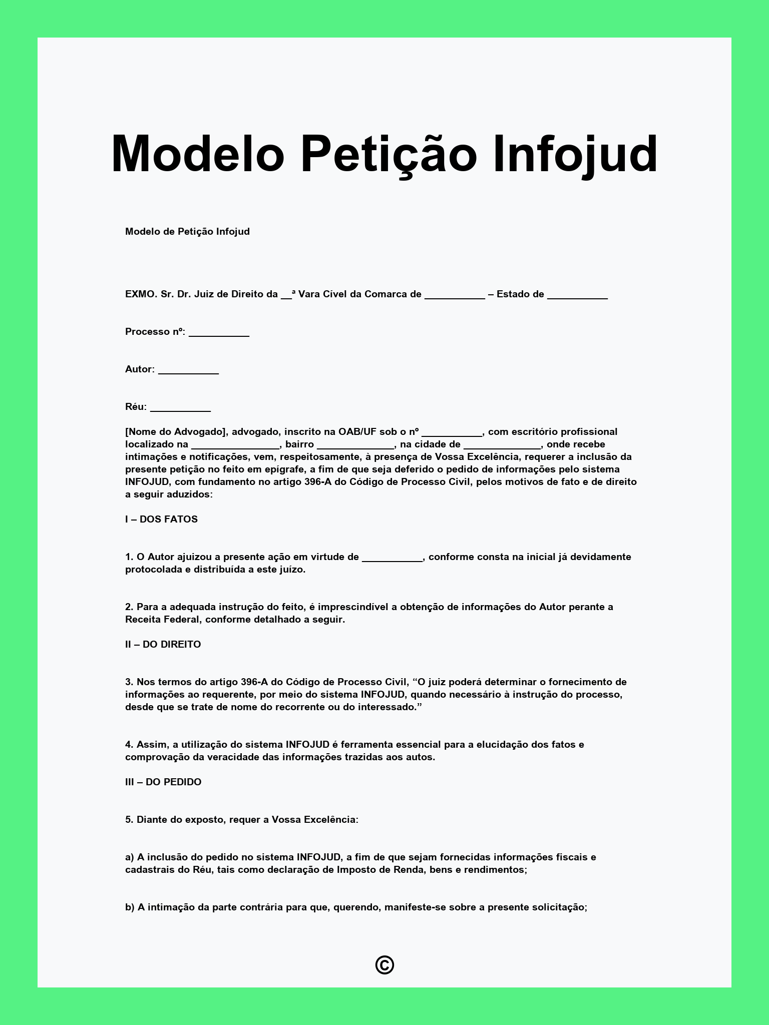 Modelo Petição Infojud