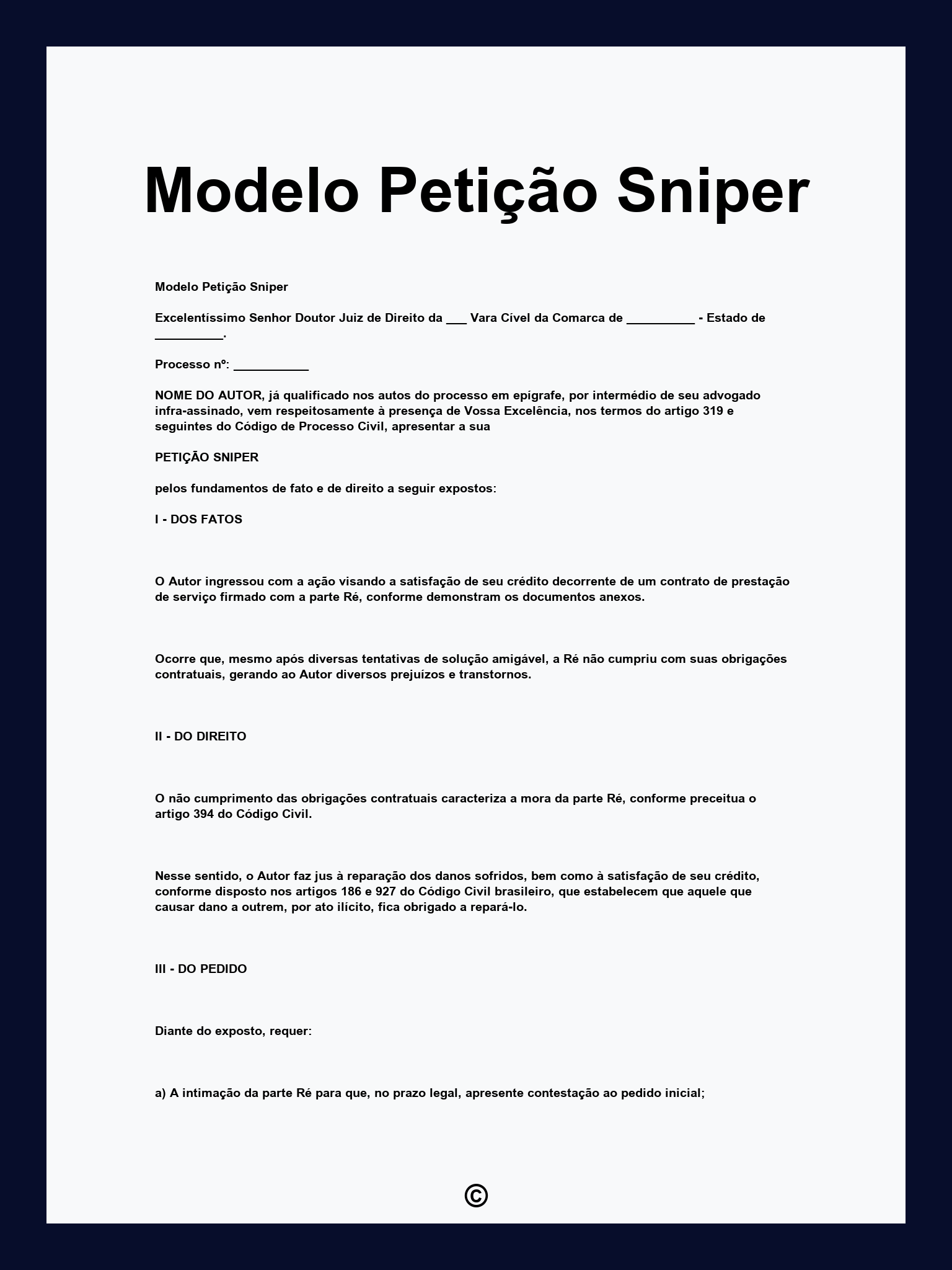 Modelo Petição Sniper