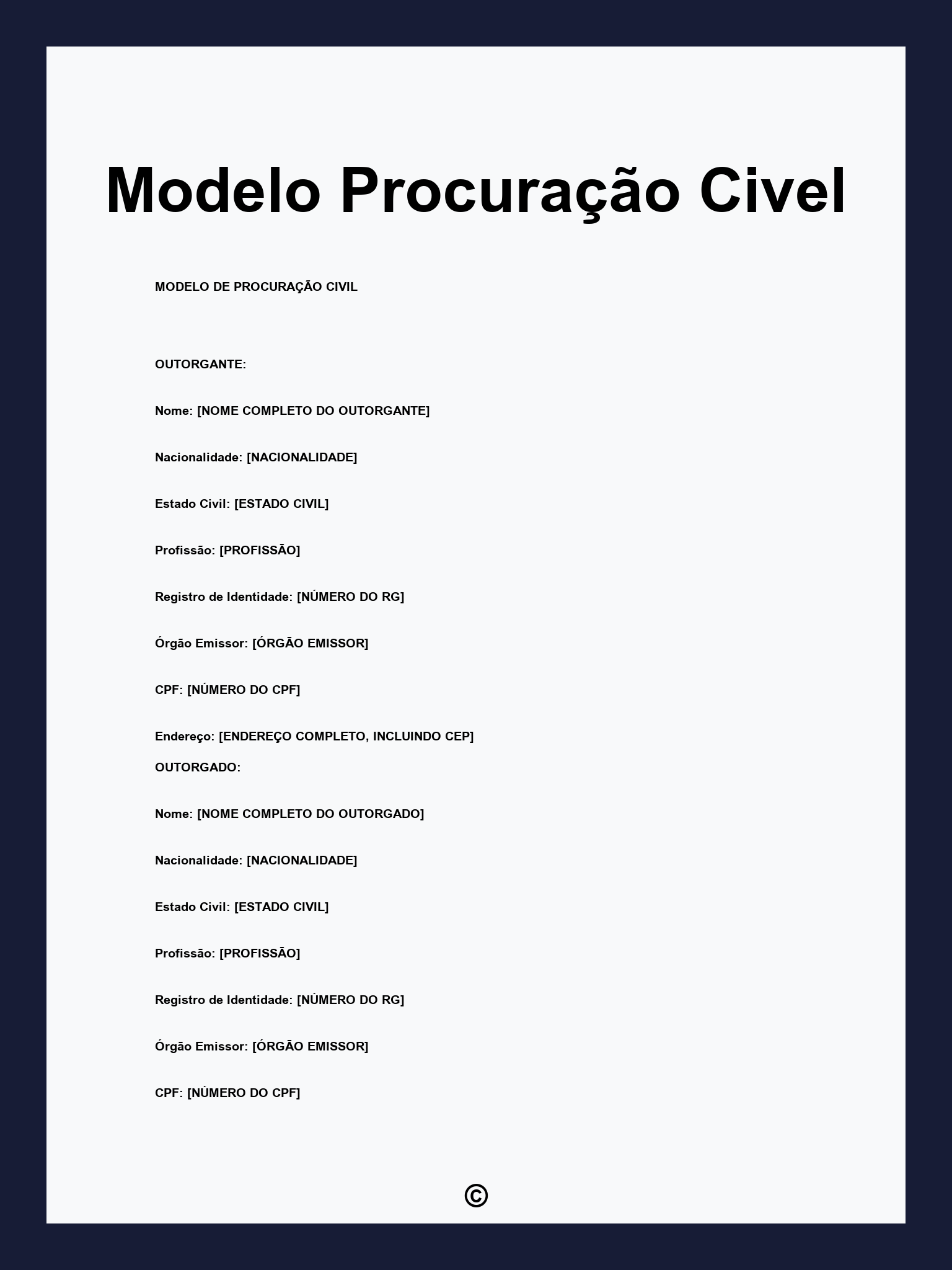 Modelo Procuração Civel