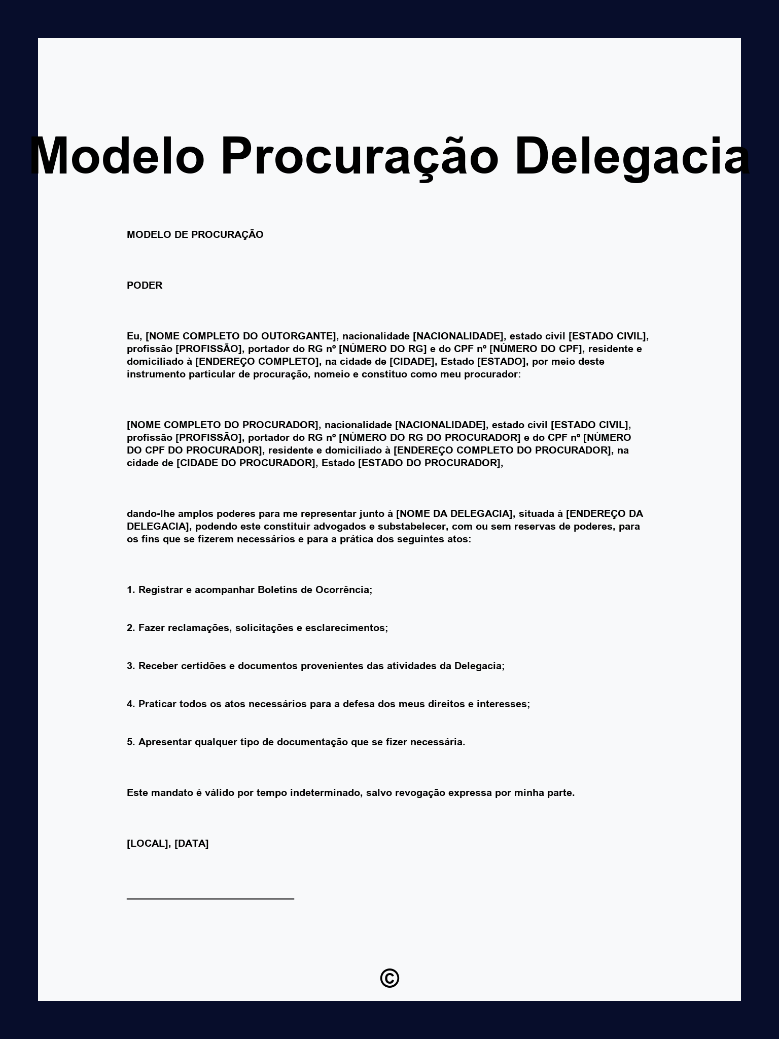 Modelo Procuração Delegacia