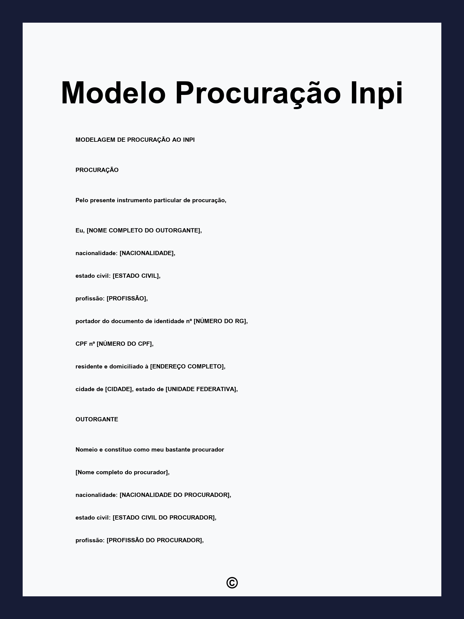 Modelo Procuração Inpi