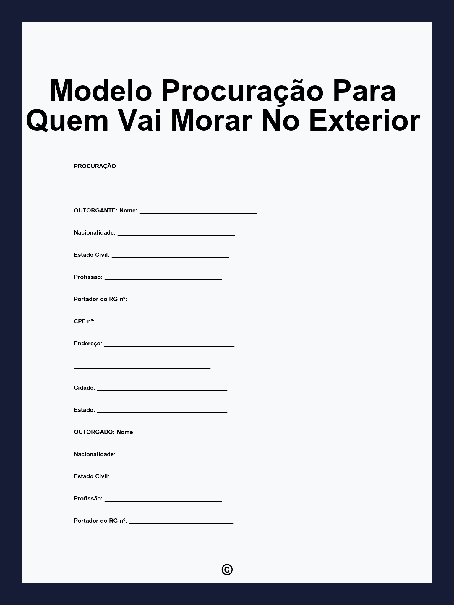 Modelo Procuração Para Quem Vai Morar No Exterior