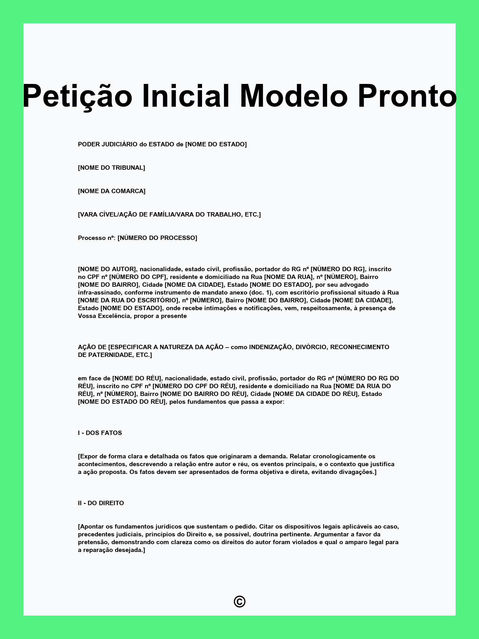 Petição Inicial Modelo Pronto